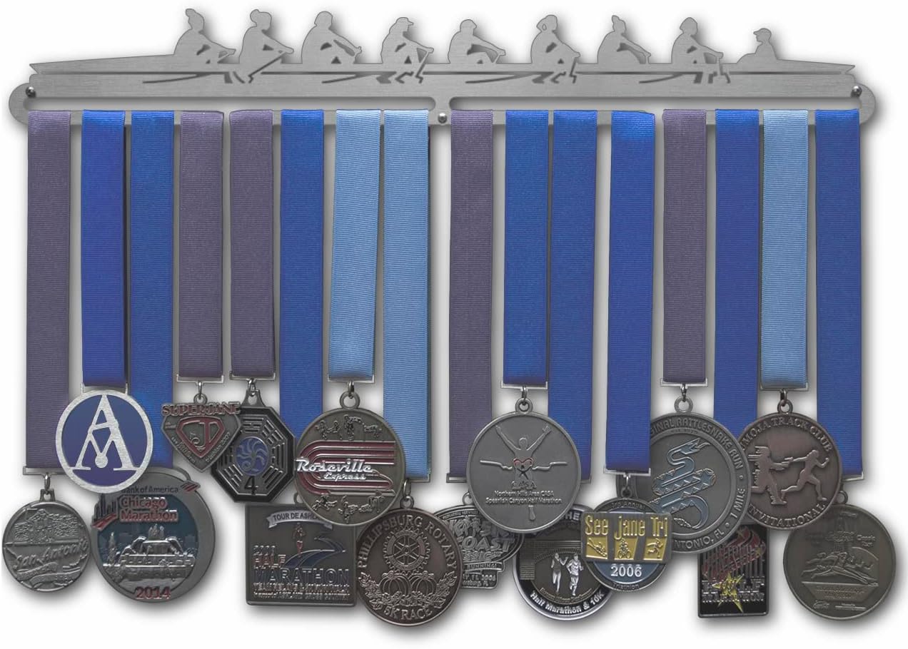 Allied Medal Hangers - Rowing Scene - Male and Female Figures - Medal Hanger Holder Display Rack