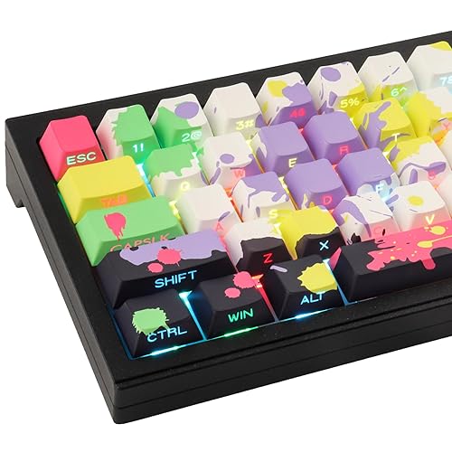 JakeTsai Keycaps, 131 Keys Double Shot Keycaps Side Engraved Transparent PBT Keycap Set Cherry Profile Backlit Keycap for Cherry MX Switch ASIN/ISO Layout Mechanical Keyboard - Scrawl