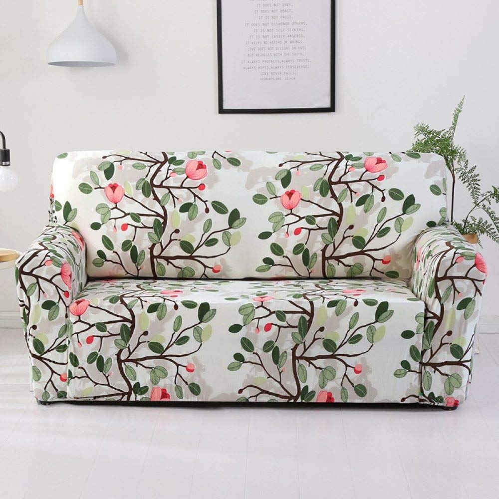 Housse de canapé extensible antidérapante fleurs pour rénover un salon usé 3 places