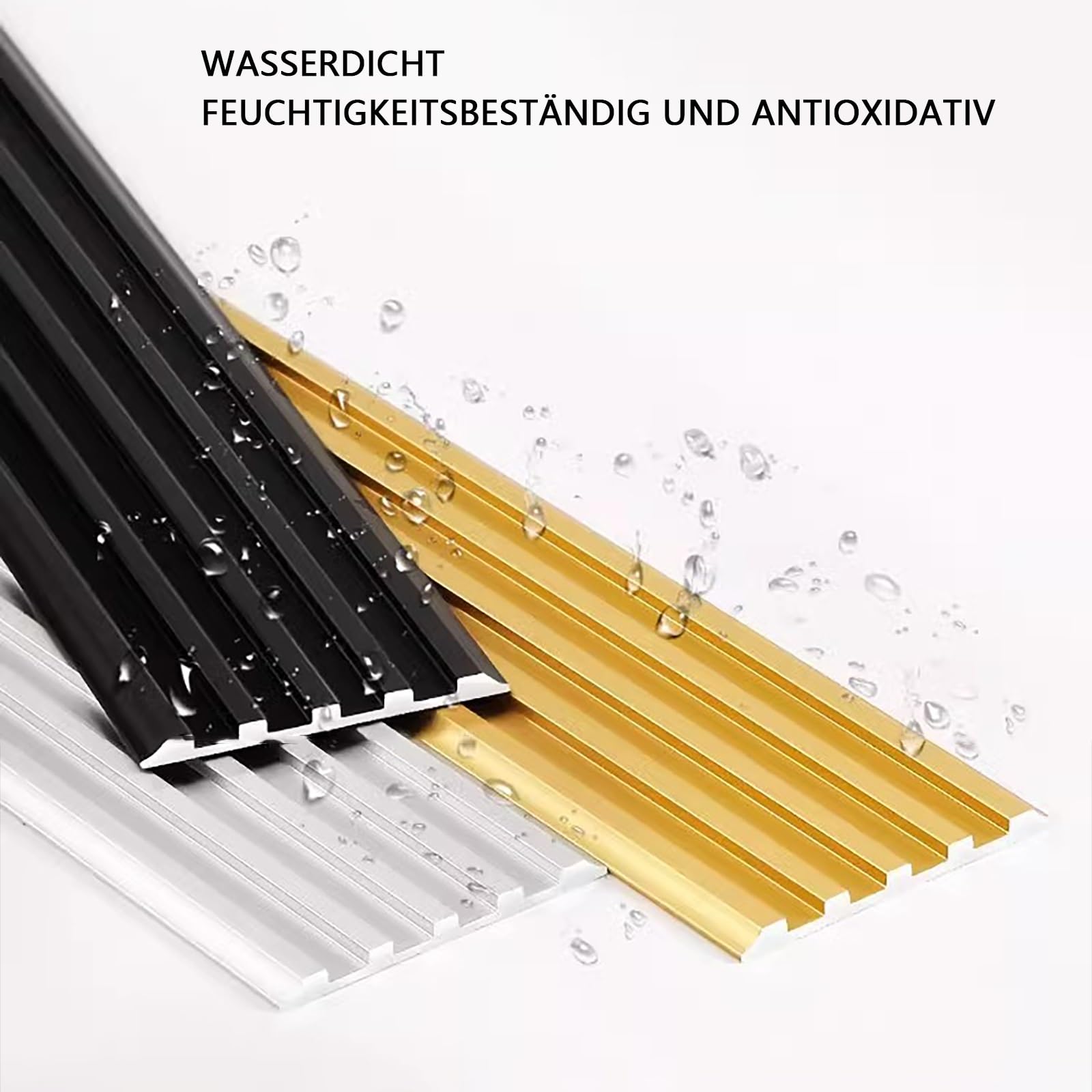 Perfil De Borde De Escalera Antideslizante 90CM – 3 Piezas Para Escaleras Interiores Y Exteriores, Tira Plana Para Seguridad Y Protección En Suelos Y Escaleras(Gold A,39.5mm)
