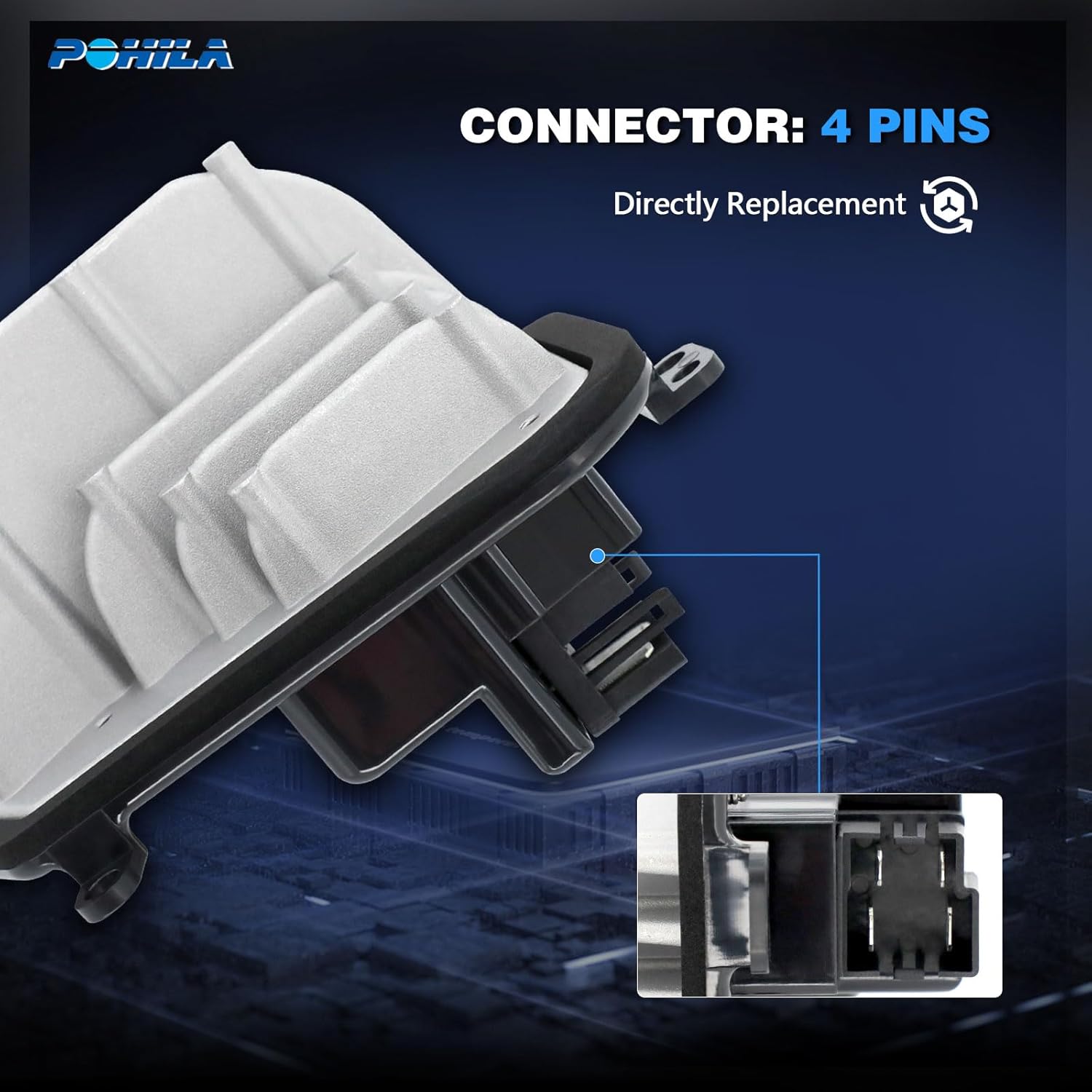 POHIAL HVAC Heater Front Blower Motor Resistor Compatible with Acura MDX 2001-2005, Honda Pilot 2003-2008, Replace# 79330S3VA01 3A1268 973541 RU351 20273 973-541 RU-351 JA1385