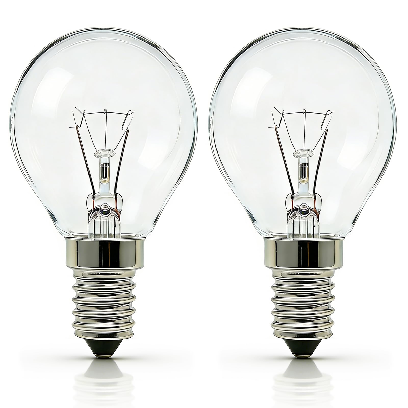 Wieyily E14 Wax Warmer Bulbs, Dimmable Scentsy Bulb for Mid-Size Warmers, 230V G45 SES Small Edison Screw Globe Light Bulb for Wax Melt Burner, Oven, Up to 300°C, Warm White 2700K, 2-Pack