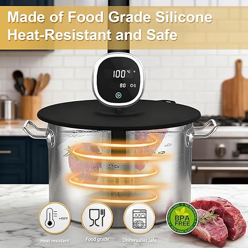 Vista 4 de Sous Vide - Tapas de silicona para cocina de precisión, se adaptan a hasta 11 ollas, compatible con cocinas de precisión Anova Culinary Sous Vide
