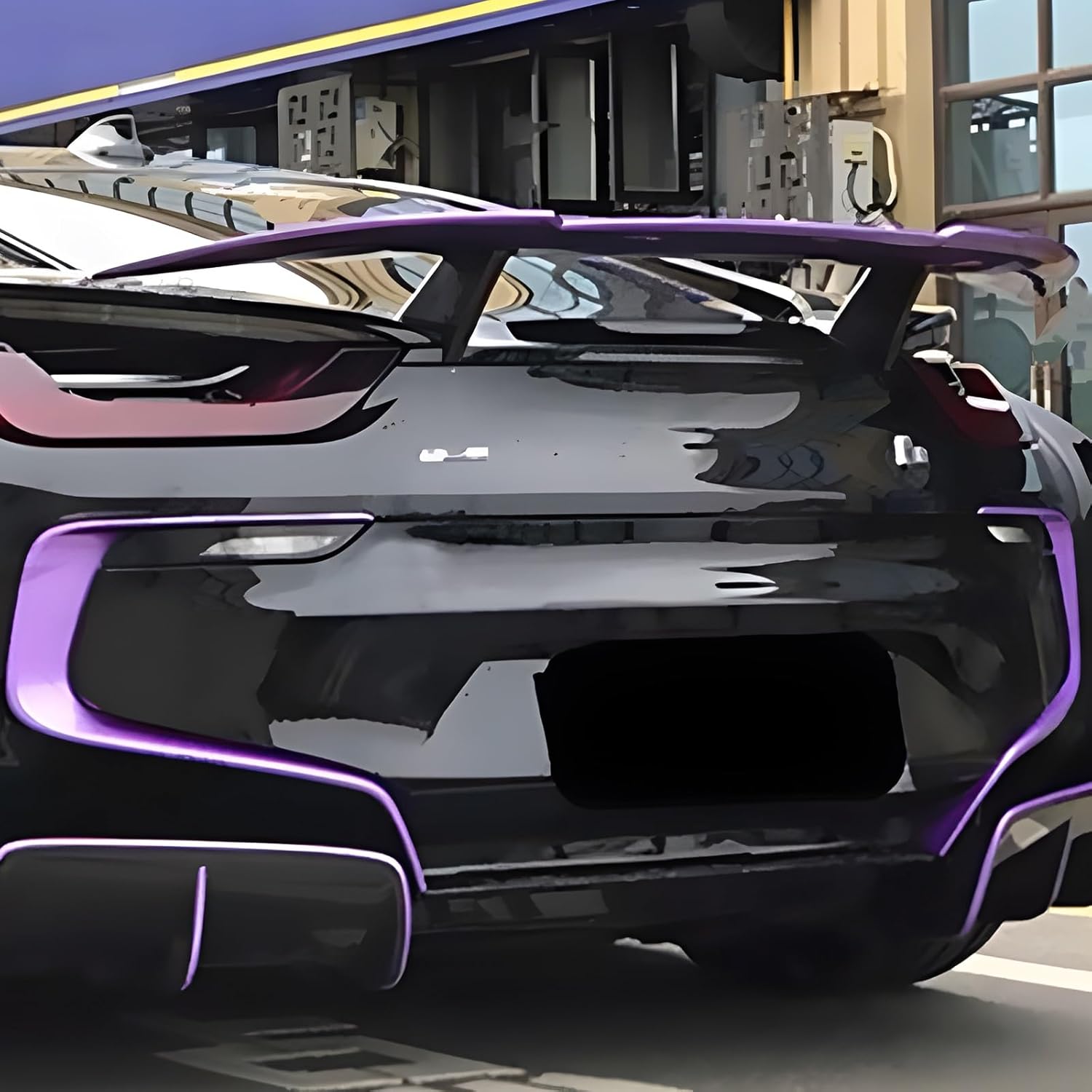 Carbon Fiber Rear Wing Spoiler Compatible with BMW i8 2014–2020 Rear Trunk Lip Spoiler Wing Vehicle Body Styling Kit