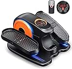 Under Desk Elliptical Machine, 2-in-1 Electric Ellipse Leg Exerciser for Seniors, Quiet & Compact Pedal Exerciser with Remote, 12 Speed Elliptical Exercise Machine for Home Office