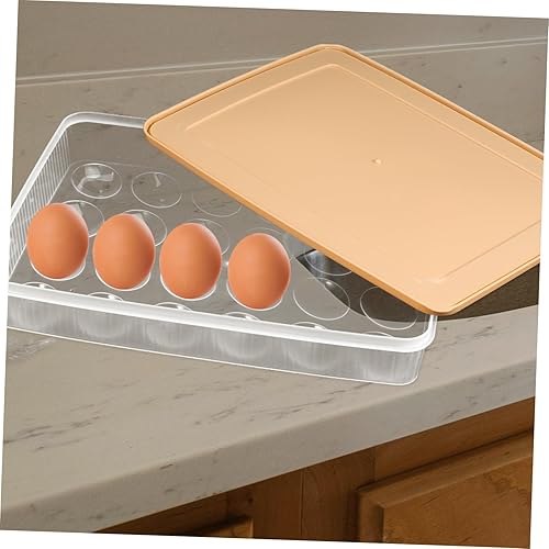 Miniatura 5 de Caja de almacenamiento de huevos frescos con tapa abatible, soporte para huevos para refrigerador, bandejas de huevos de plástico para refrigerador,