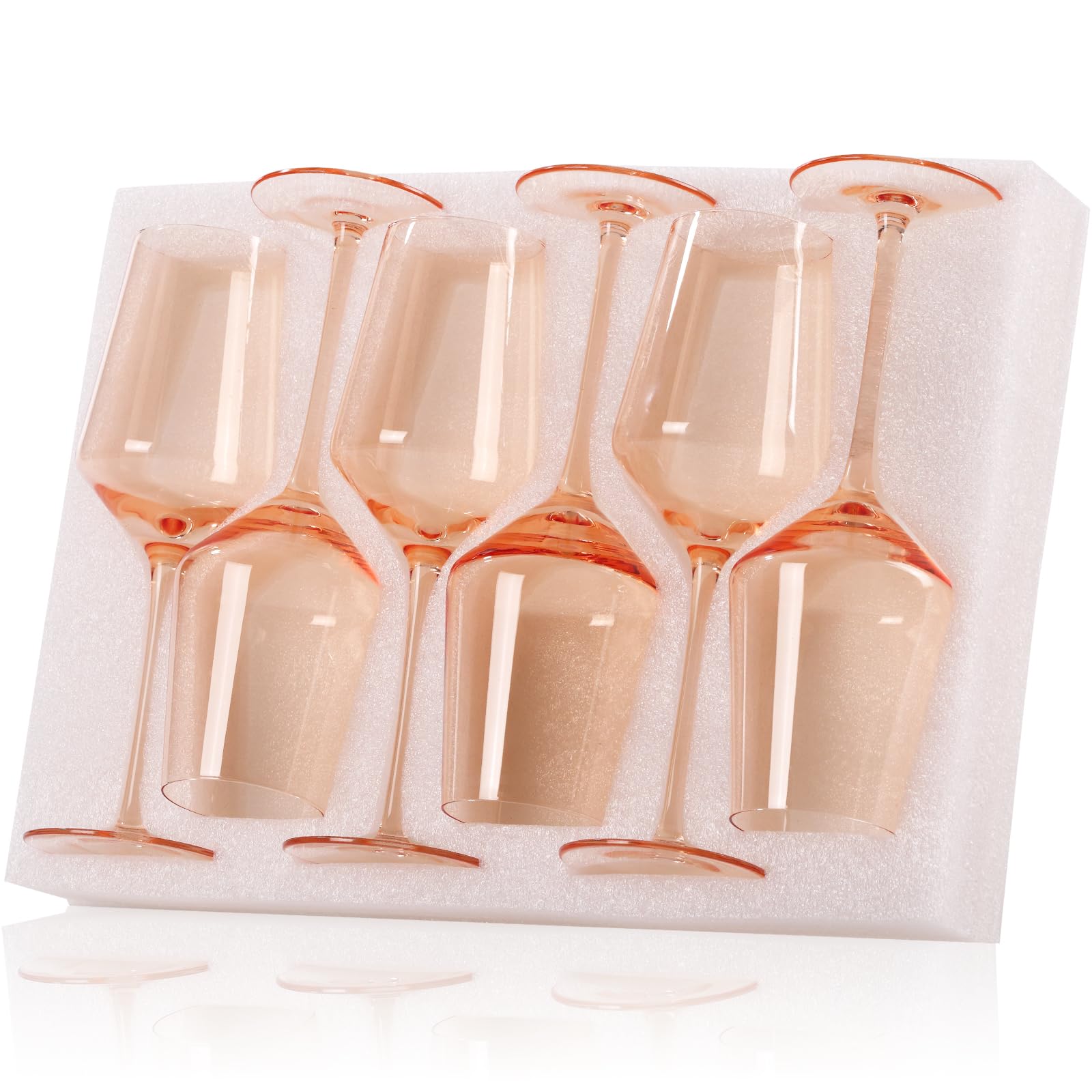 Amazon.com | comfit Blush Pink Wine Glasses Set of 6-15 oz, Unfading Color,  Hand-blown Wine Glasses, Pink Drinking Glassed - Pink Wedding Engagement  Housewarming Gifts for Women Wine Lovers: Wine Glasses