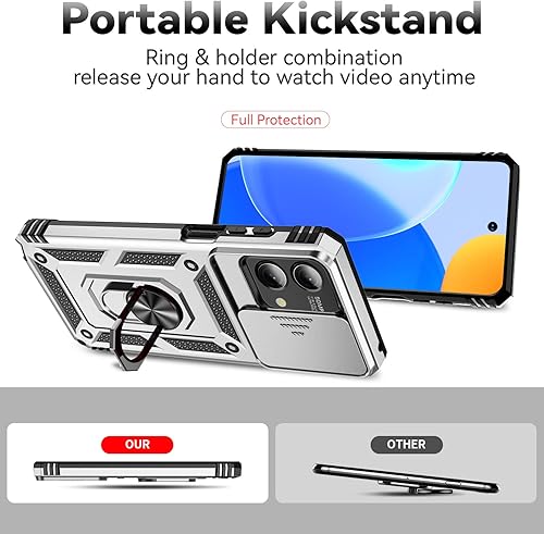 Miniatura 6 de SunStory Funda para teléfono para Motorola Moto G Stylus 5G 2023 con protector de pantalla HD y cubierta deslizante para la cámara y soporte, grado