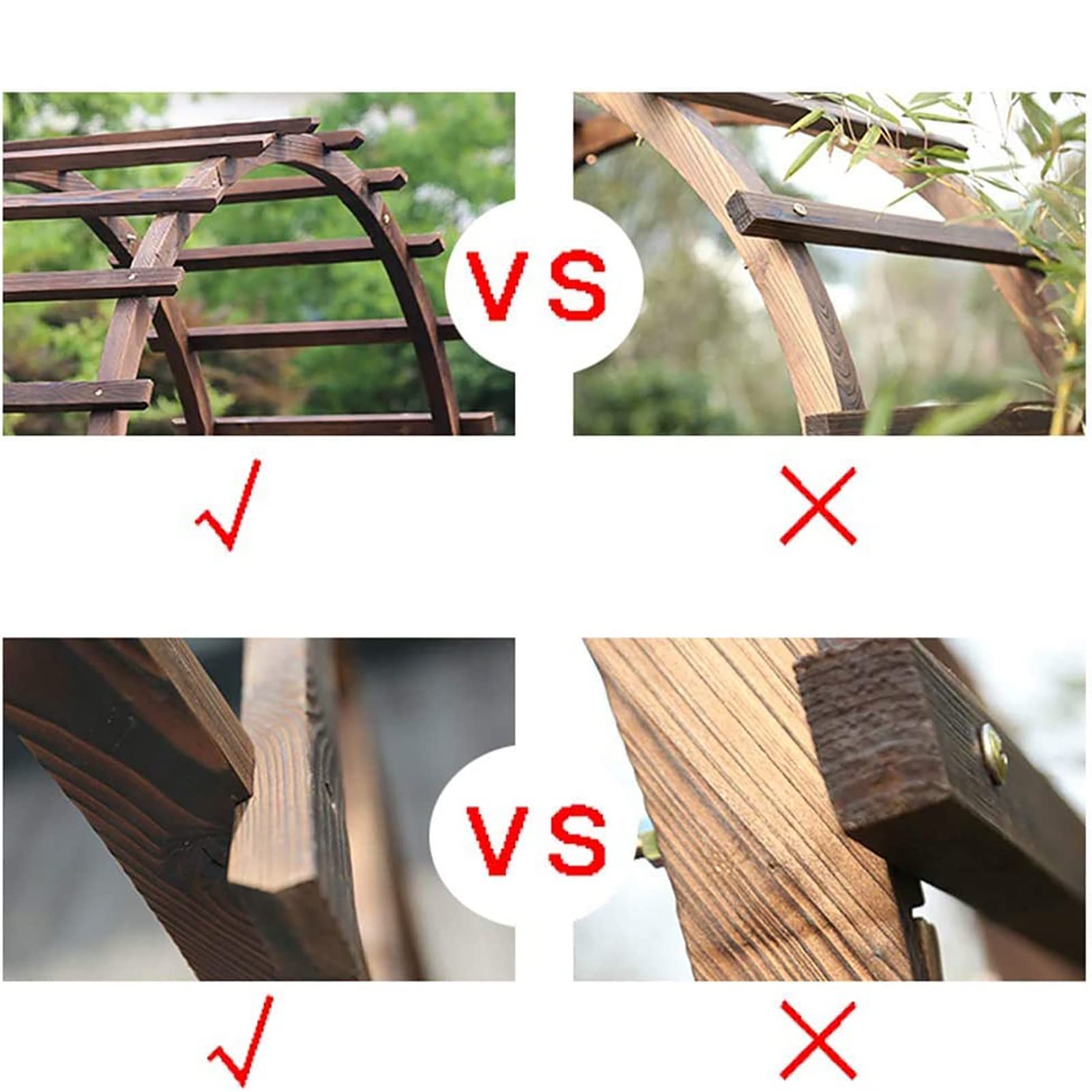 Drewniana altana pergola z donicami do roślin pnących, idealna do ślubnego łuku ogrodowego i dekoracji na przyjęcie weselne