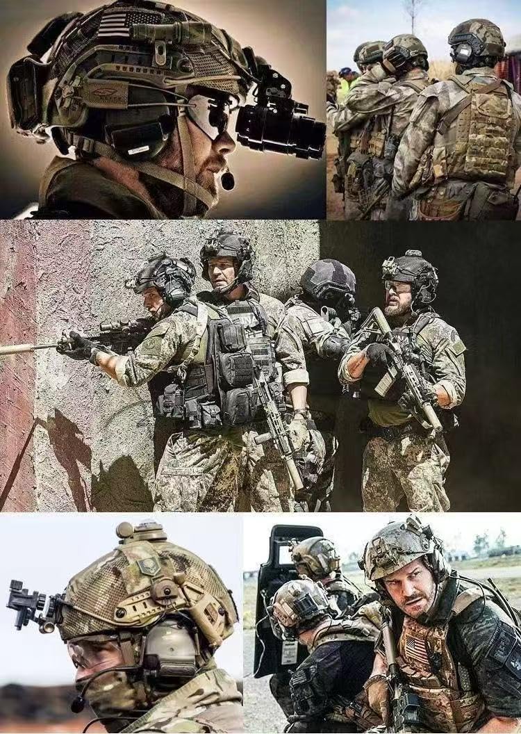 Casque Et Masque Airsoft, avec des Lunettes Amovibles Réglables Airsoft Protection des Masques Visages Complets, Tactique Militaire CS Game Gear (Noir)