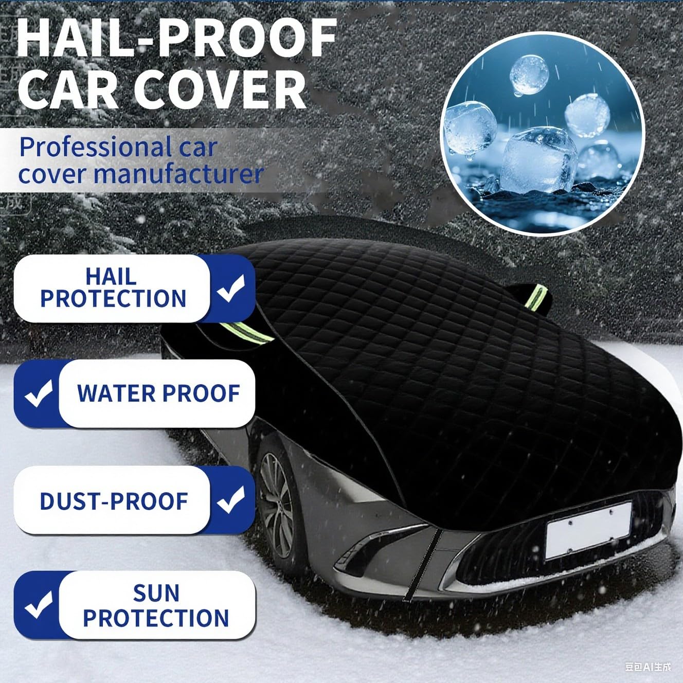 Telo Copriauto Antigrandine per Volvo XC60,Telo Macchina Copriauto da Esterni Inverno,Impermeabile Anti UV Resistente Alla Neve e Antigraffio
