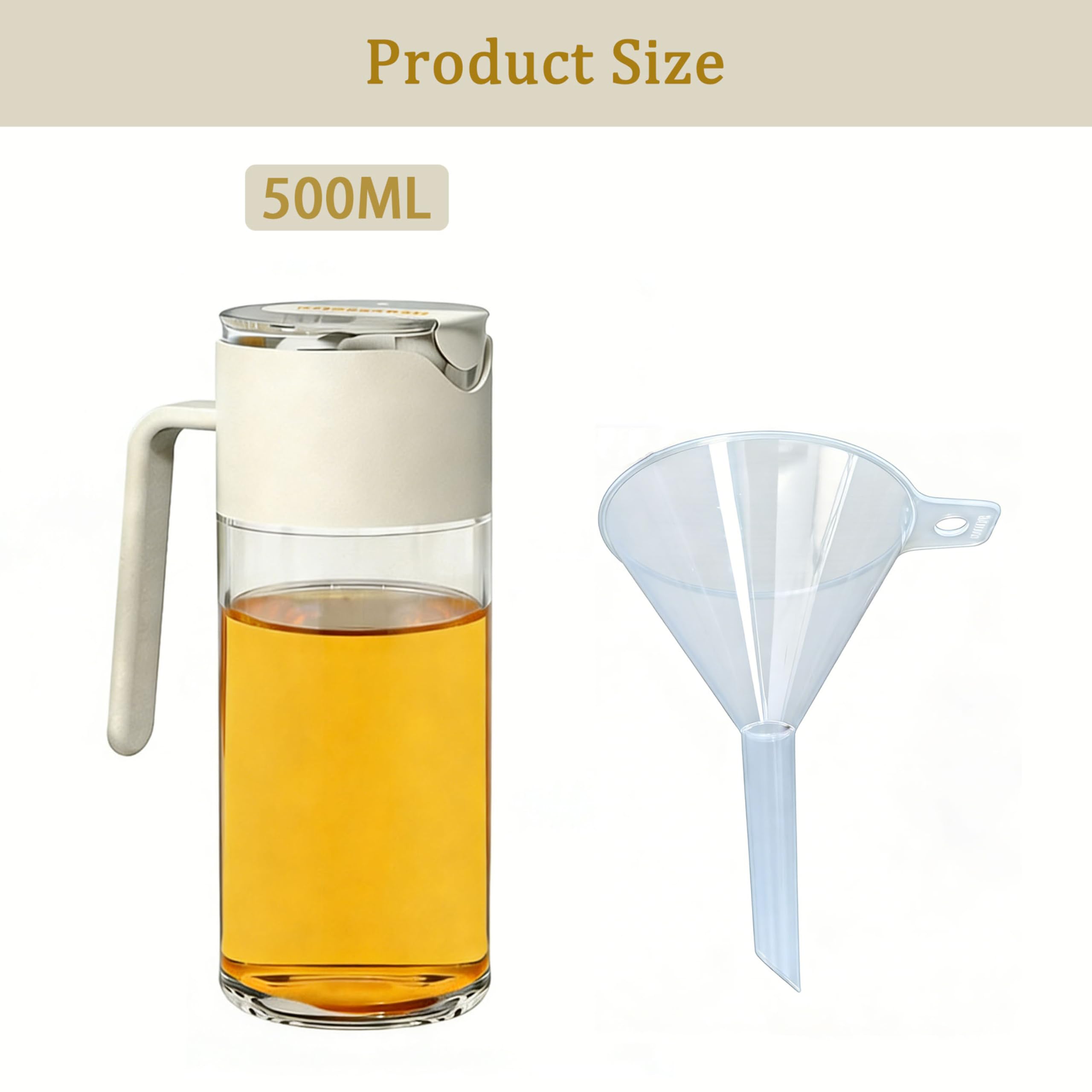 Dispenser per miele con aletta automatica, 500 ml, dispenser per sciroppo, in vetro antigoccia, per miele e salsa per miele (bianco)