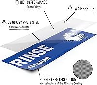 Vista 7 de Etiquetas para fregadero de lavar, enjuagar y desinfectar – 2.75 x 9 pulgadas – También incluye letrero de lavado a mano únicamente – Señales