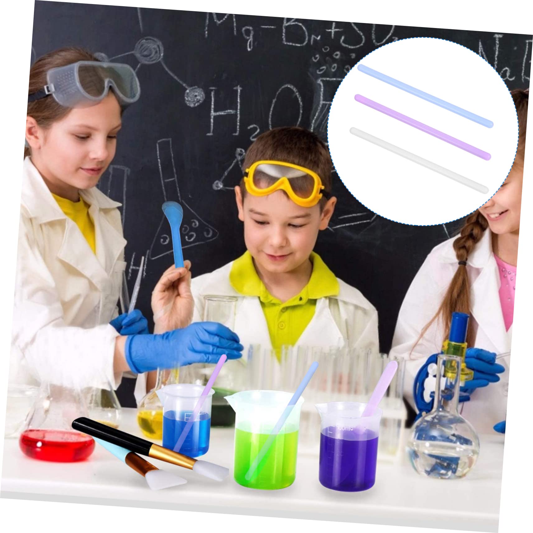 COLLBATH Set of 3 Mud Mask Stirring Sticks Silicone Facial Mask Mixers Compact Easy to Clean Beauty Tools