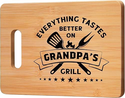 GiftyTrove Regalos para el abuelo, regalos de cumpleaños para el mejor abuelo Tabla de cortar de bambú personalizada regalo para abuelo, abuelo,