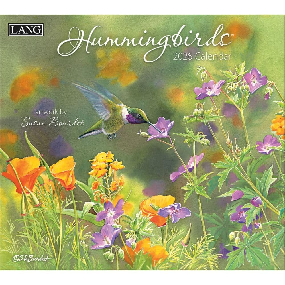 Lang, Calendario de pared 2026 de Colibríes por Susan Bourdet