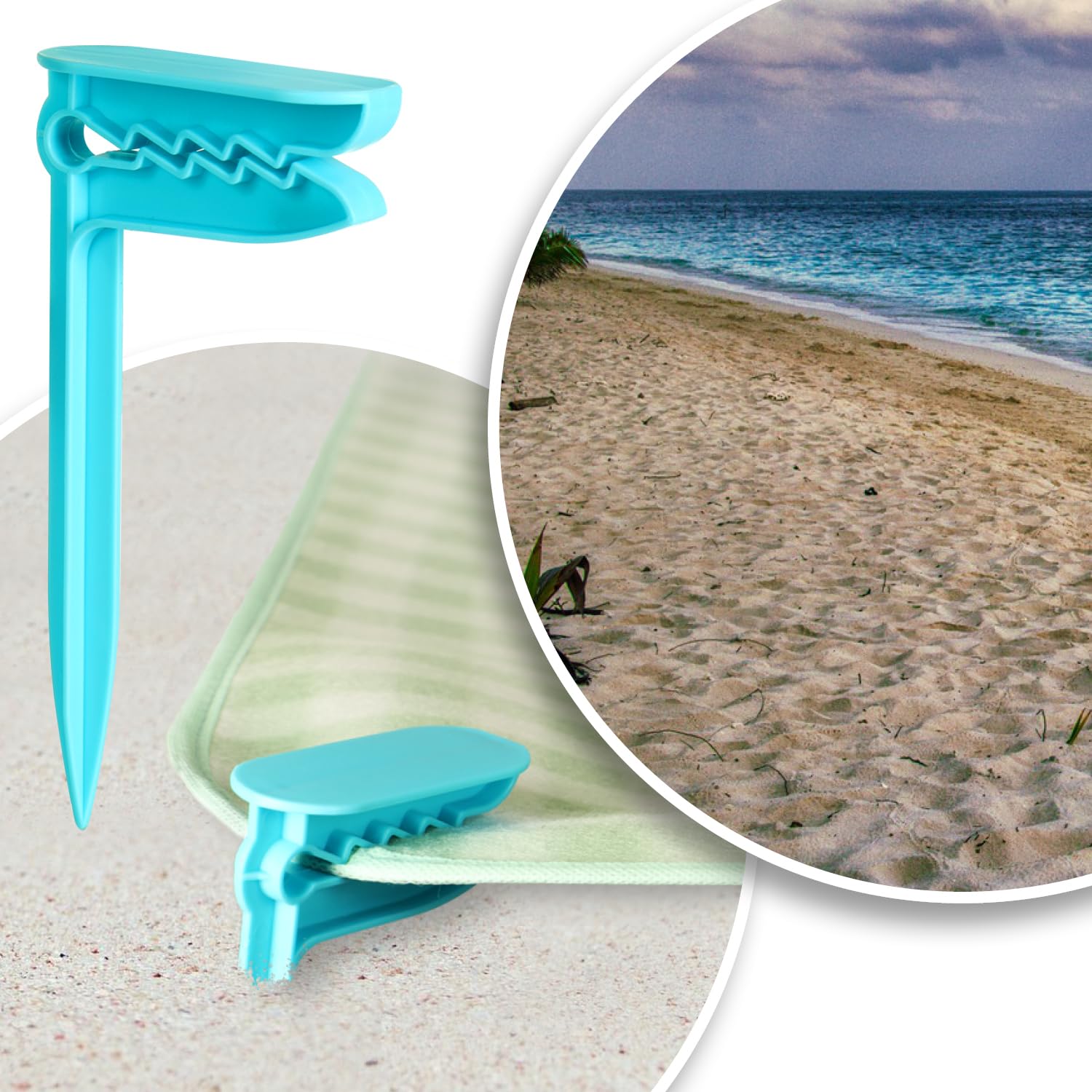 com-four® 8X Clips para Toallas de Playa - Pinzas para Sujetar Toallas - Ideal para Playa, Viaje, Camping o Picnic (08 Piezas - Arenque)