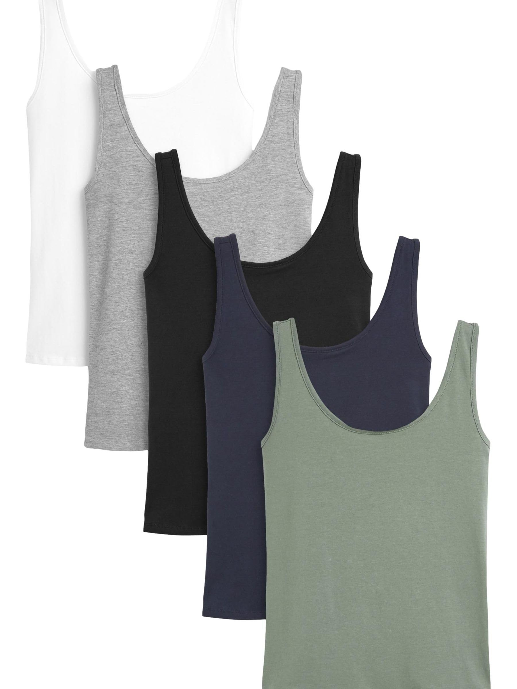 NEXT Mujeres Pack de 5 Camisetas con Tirantes Anchos