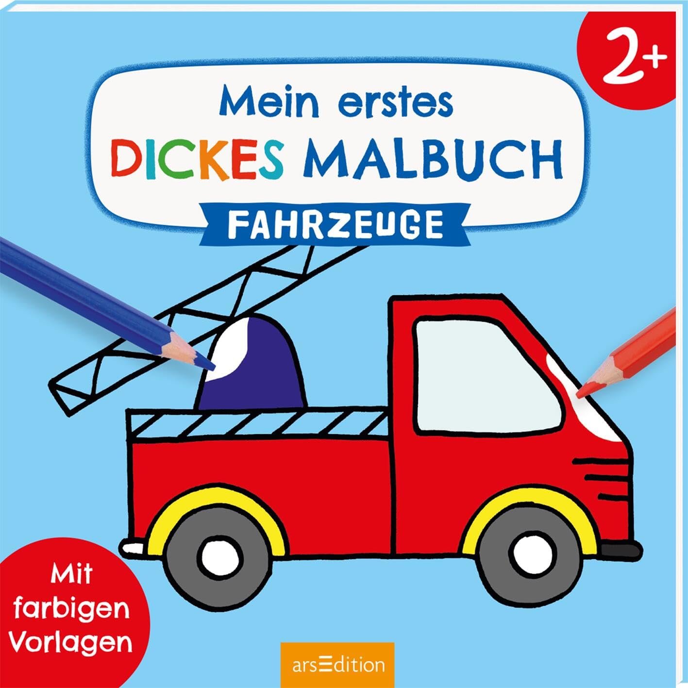 Mein erstes dickes Malbuch Fahrzeuge: Mit farbigen Vorlagen