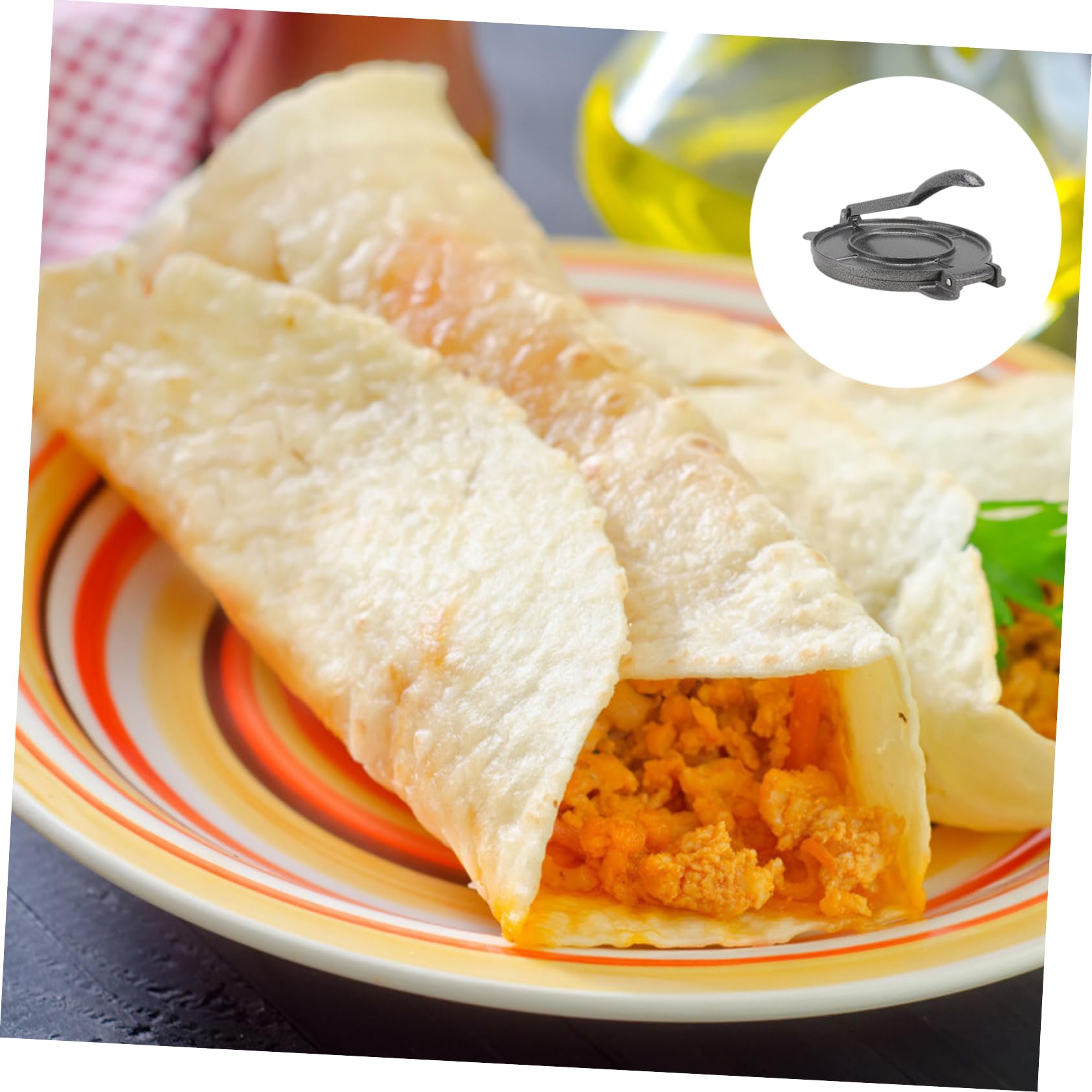 VALICLUD Prensa para Tortillas y Tortitas de Aluminio Redonda, Resistente Corrosión, Máquina para Hacer Masa, Uso Doméstico y Restaurante, Herramienta para Cocina, Prensa para Tartas