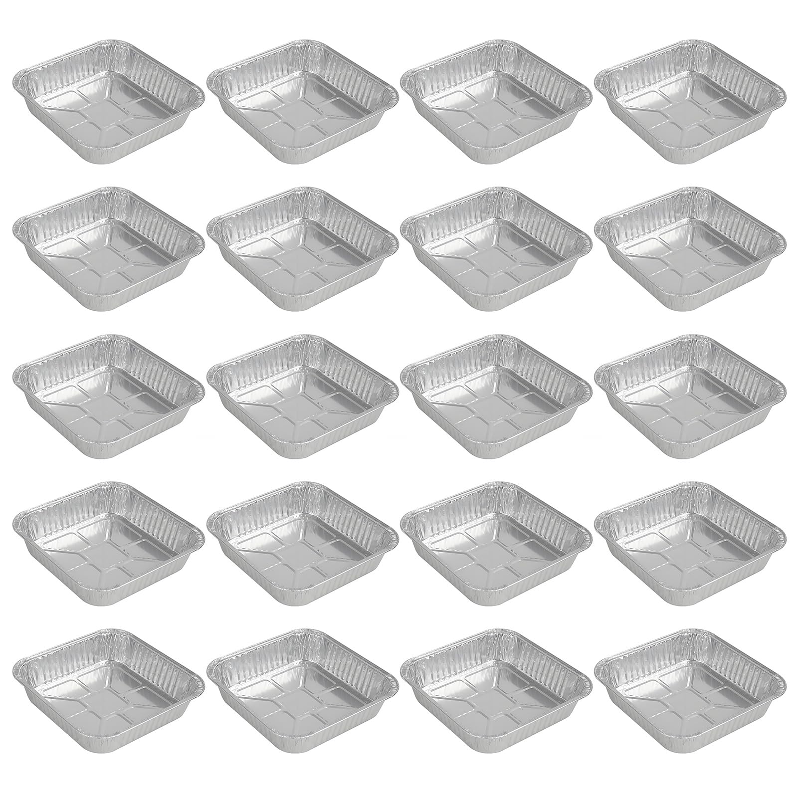 CRFFZ 20 Pieces Aluminum Foil Baking Trays for Oven and Air Fryers Oil-proof Nonstick Stackable Food Containers Kitchen Tool Food Grade Foil Containers