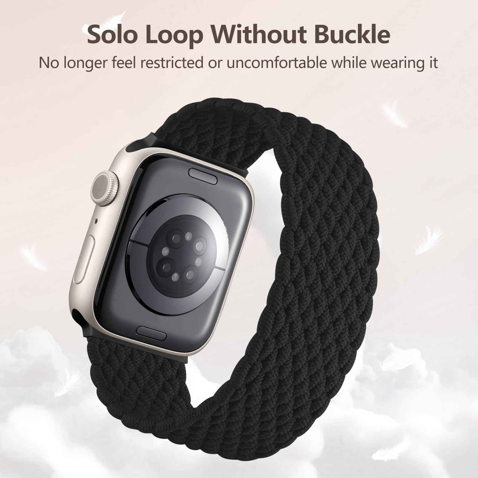 Maledan Intrecciato Cinturini Compatibili con Cinturino Apple Watch 41mm 40mm 38mm per Donna Uomo, Cinturini sportiva elastica regolabile per iWatch SE Series 9 8 7 6 5 4 3 2 1 Ultra, Nero