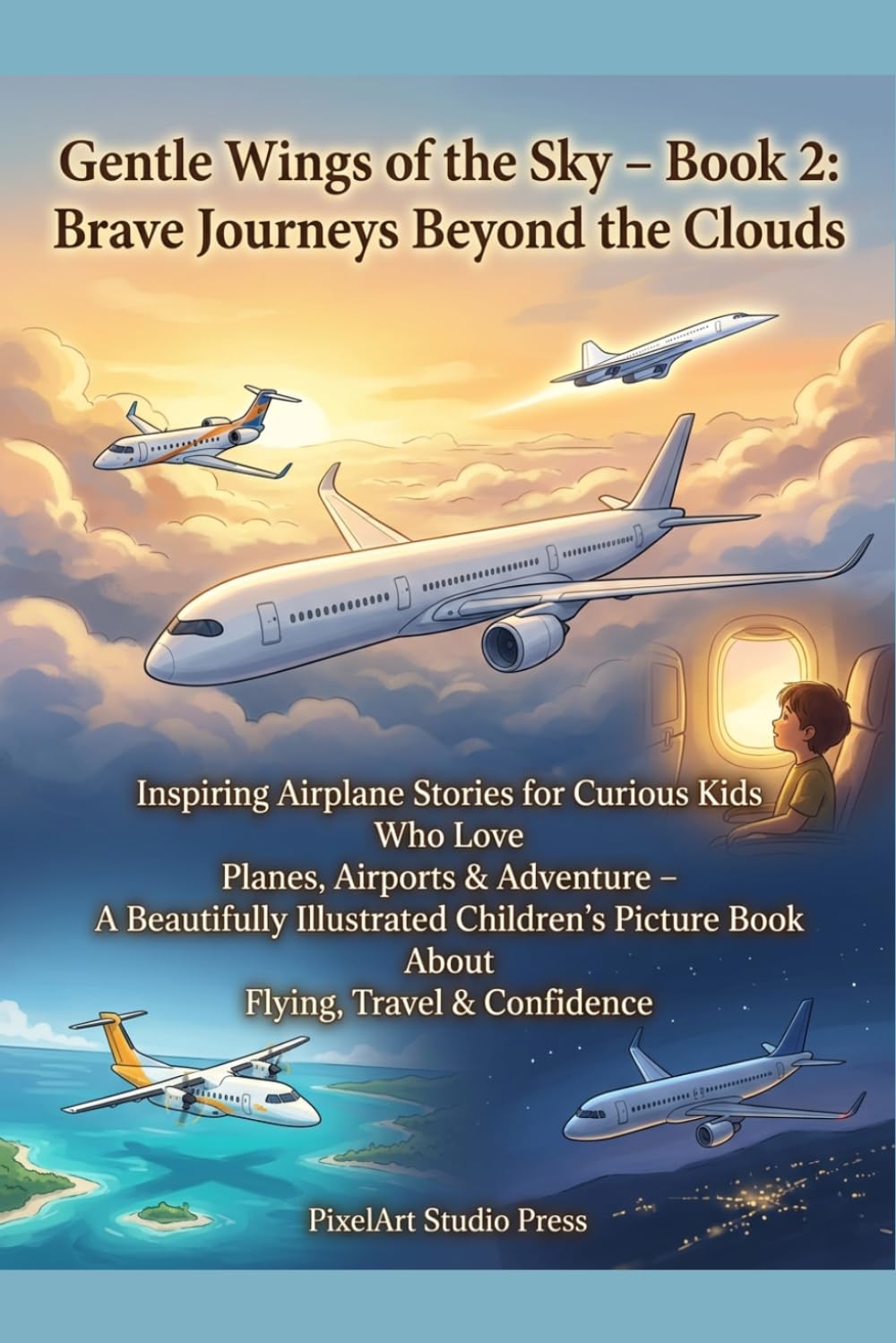 Gentle Wings of the Sky – Book 2: Brave Journeys Beyond the Clouds: Stories for Curious Kids Who Love Planes, Airports & Adventure with Beautifully Illustrated Pictures
