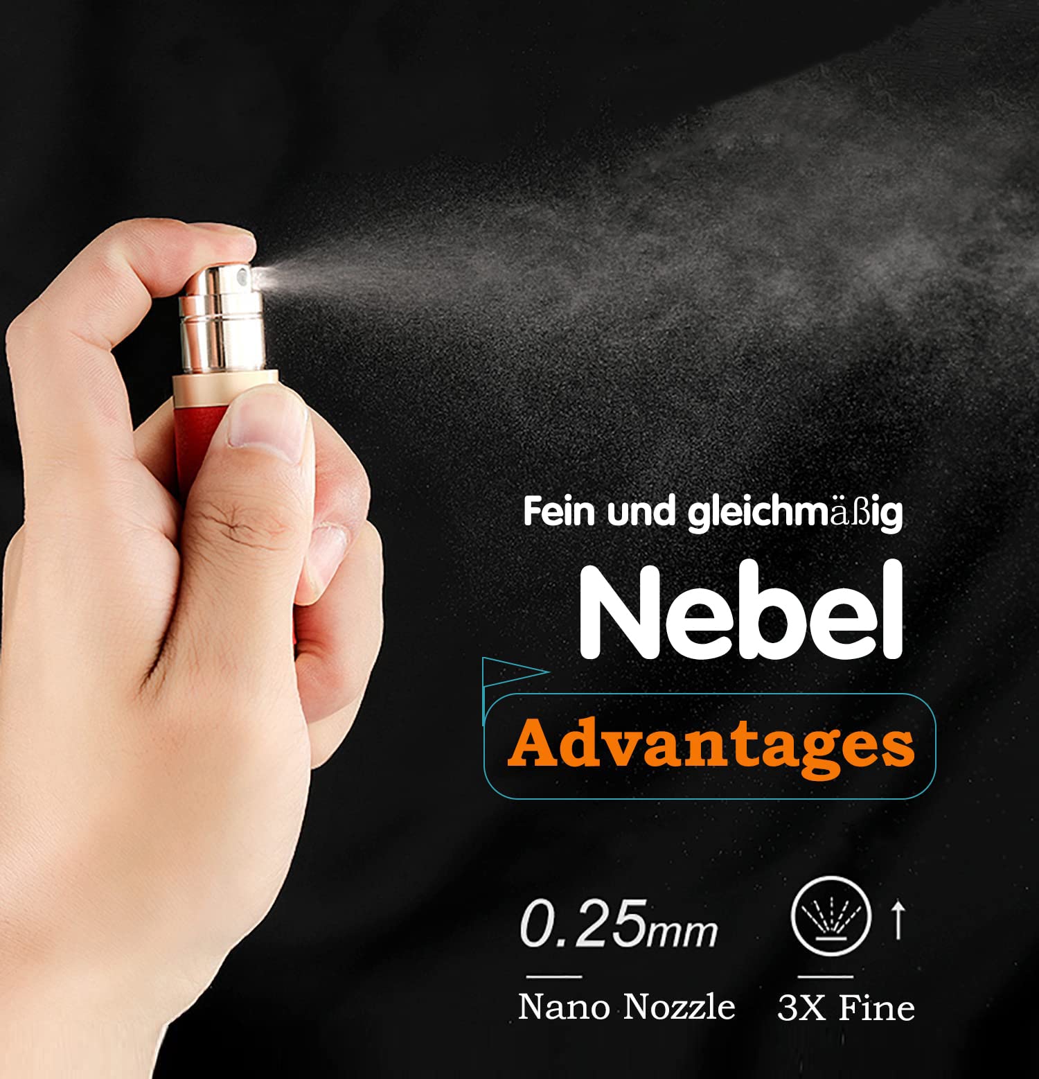Parfümzerstäuber Nachfüllbar Parfüm Flaschen Portable Zerstäuber Mini Sprühflasche Taschenzerstäuber für Reise Unterwegs 5ml
