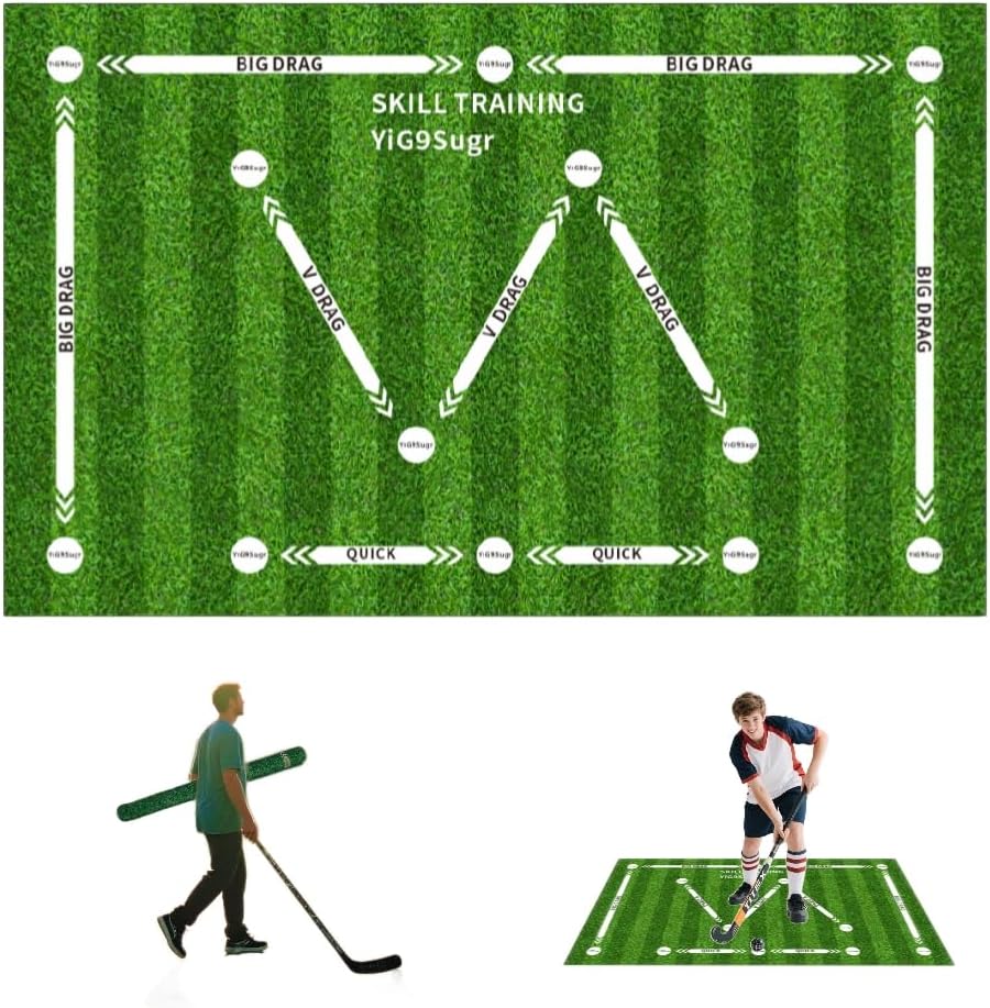 Premium Field Hockey Training mat, Improve Skills, Perfect Ball Control and Drag Ball Hockey Training Equipment for Indoor and Outdoor Practice, The Best Gift for Hockey Training Enthusiasts - 63 x 39 in