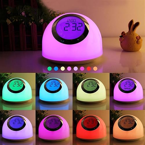 Miniatura 7 de Reloj de mesa Reloj Despertador Infantil Despertador Perezoso Reloj Digital Tiene 7 Cambio De Color Reloj Despertador Función De Atenuación Táctil