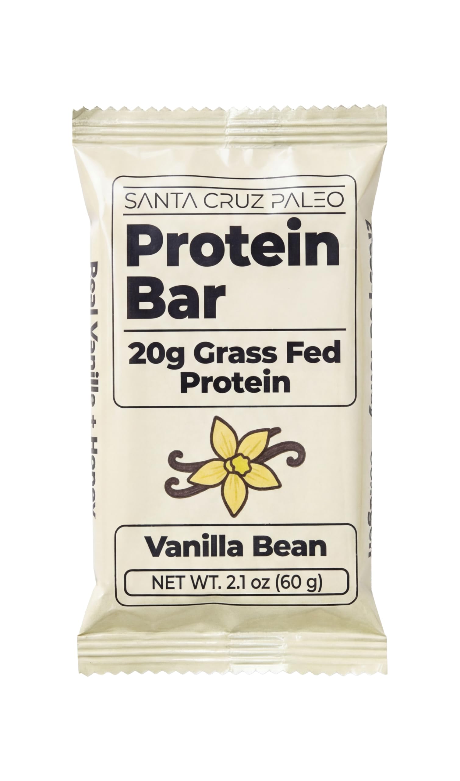 Santa Cruz Paleo Protein Bar – 20g Grass-Fed Whey & Collagen Protein – Wildflower Honey Sweetened, No Seed Oils, High Protein Snack Bar (Vanilla Flavor, Pack of 10) — view 6