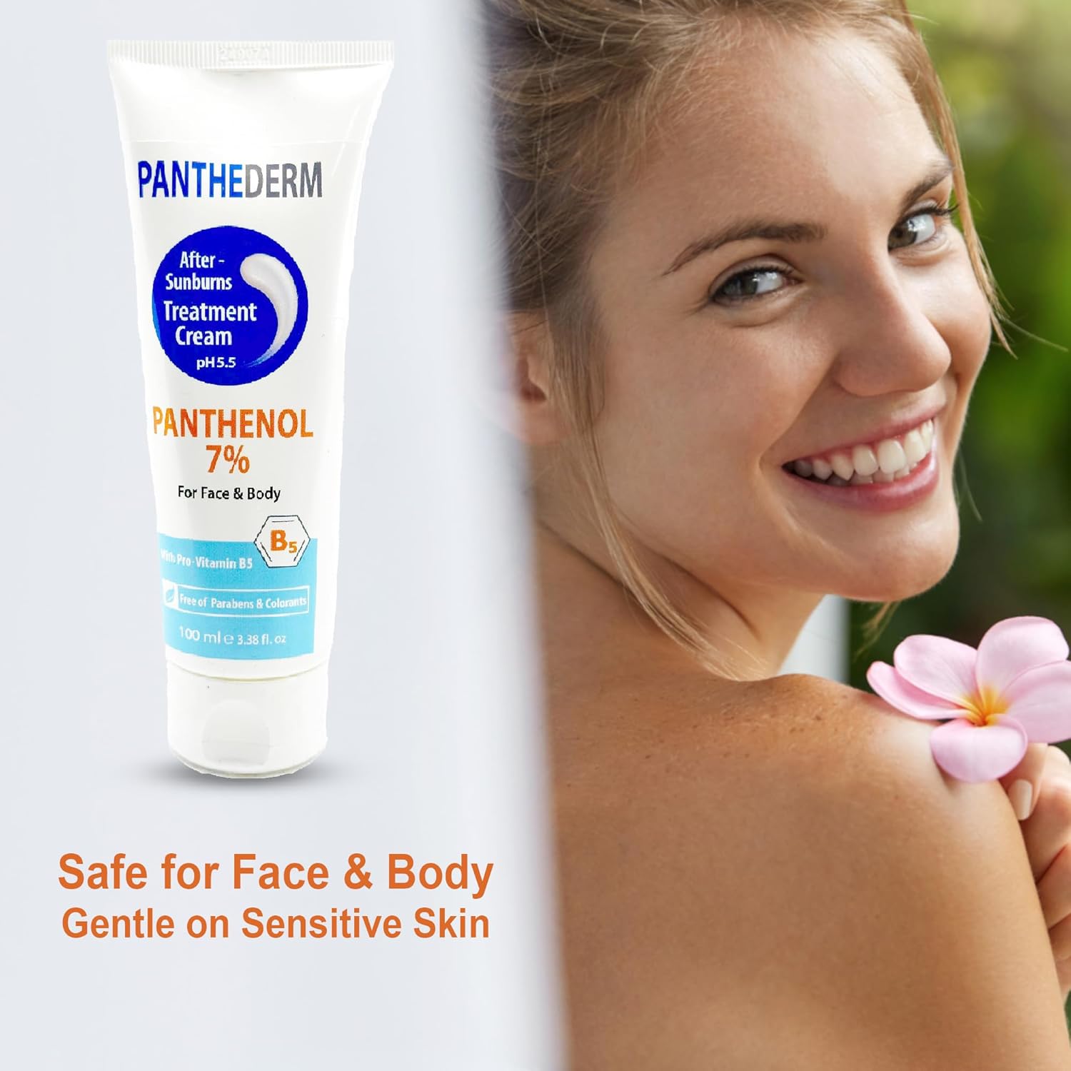 Panthederm After-Sunburn Treatment Cream – pH 5.5, Panthenol 7% for Face & Body – Soothing Relief, Calming & Deep Hydration, Promotes Skin Renewal 3.38fl.oz - Image 3