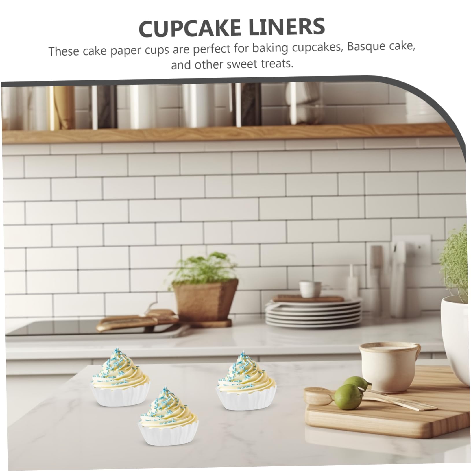 MAGICLULU 5 Sätze Baskisches Ölpapier Muffinförmchen Aus Pergamentpapier Cupcake-papiere Tulpen-muffinförmchen Backförmchen Aus Papier Große Muffinförmchen Silikonpapier Weiß 50 Stück * 5