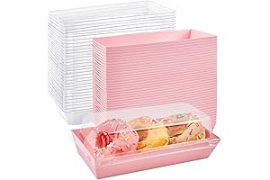 Ocmoiy 50 Pack Small Cupcake To Go Boxes with Clear Lids