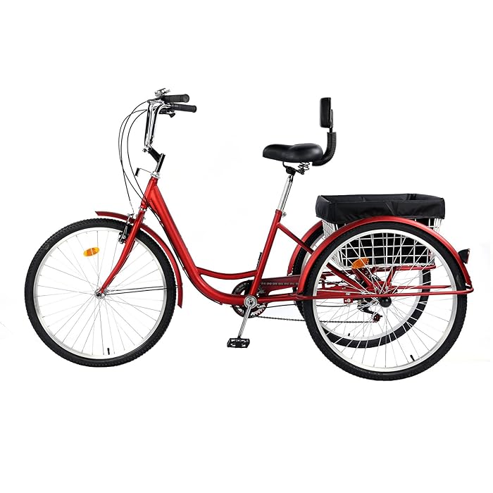 Buy TUOKE 26 inch Adult Tricycle, 7 Speed 3 Wheel Bike for Women Men