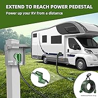 Vista 6 de Cable de extensión de RV de 30 amperios y 25 pies con mango de agarre, resistente calibre 10, 3 clavijas, cable STW de cobre puro para RV, NEMA