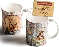 Vista 131 de Maison d' Hermine Taza de café con asas, tazas de porcelana fina de hueso, paquete de una taza de té para bebidas calientes, capuchino latte