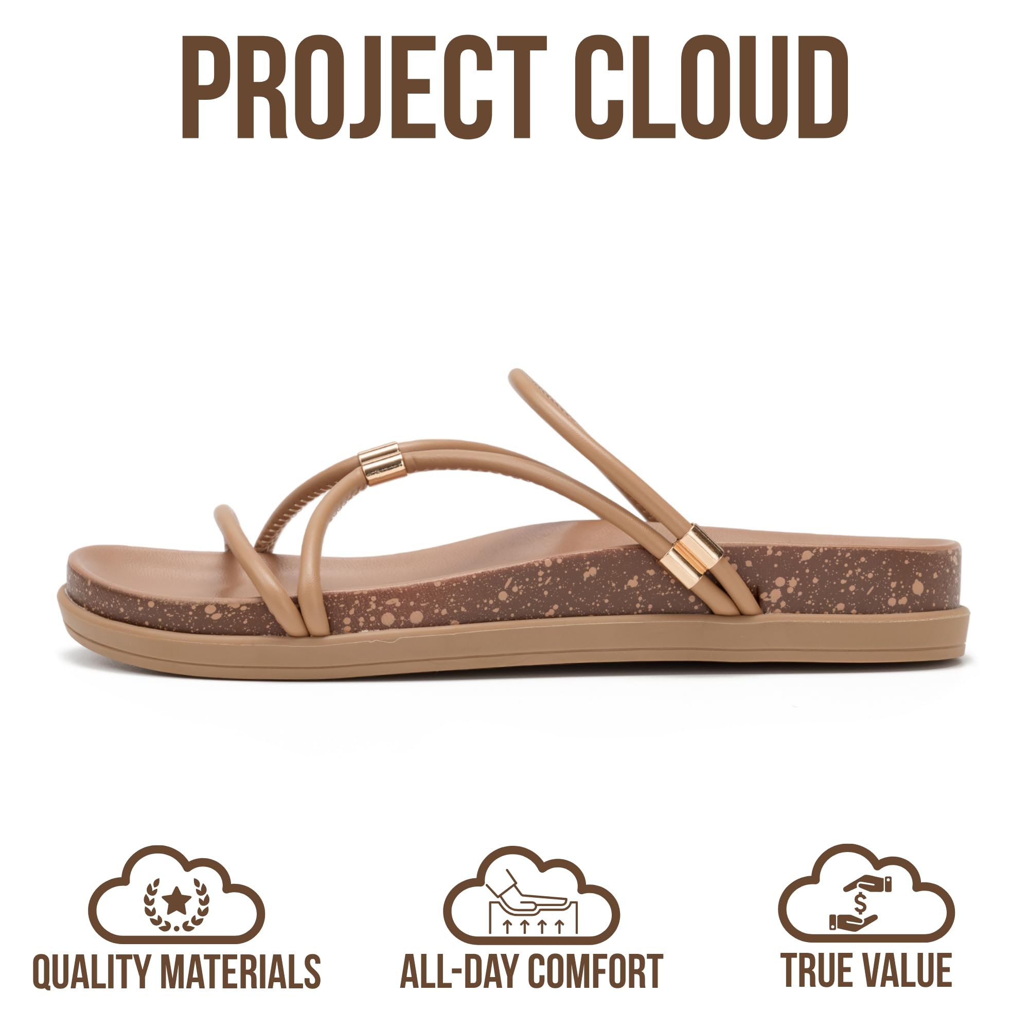 Project Cloud Summer Slides for Women 2026 with Plush and Soft Insole Womens Sandals Comfortable - Non-Slip and Lightweight Sandals Women Footwear — view 3