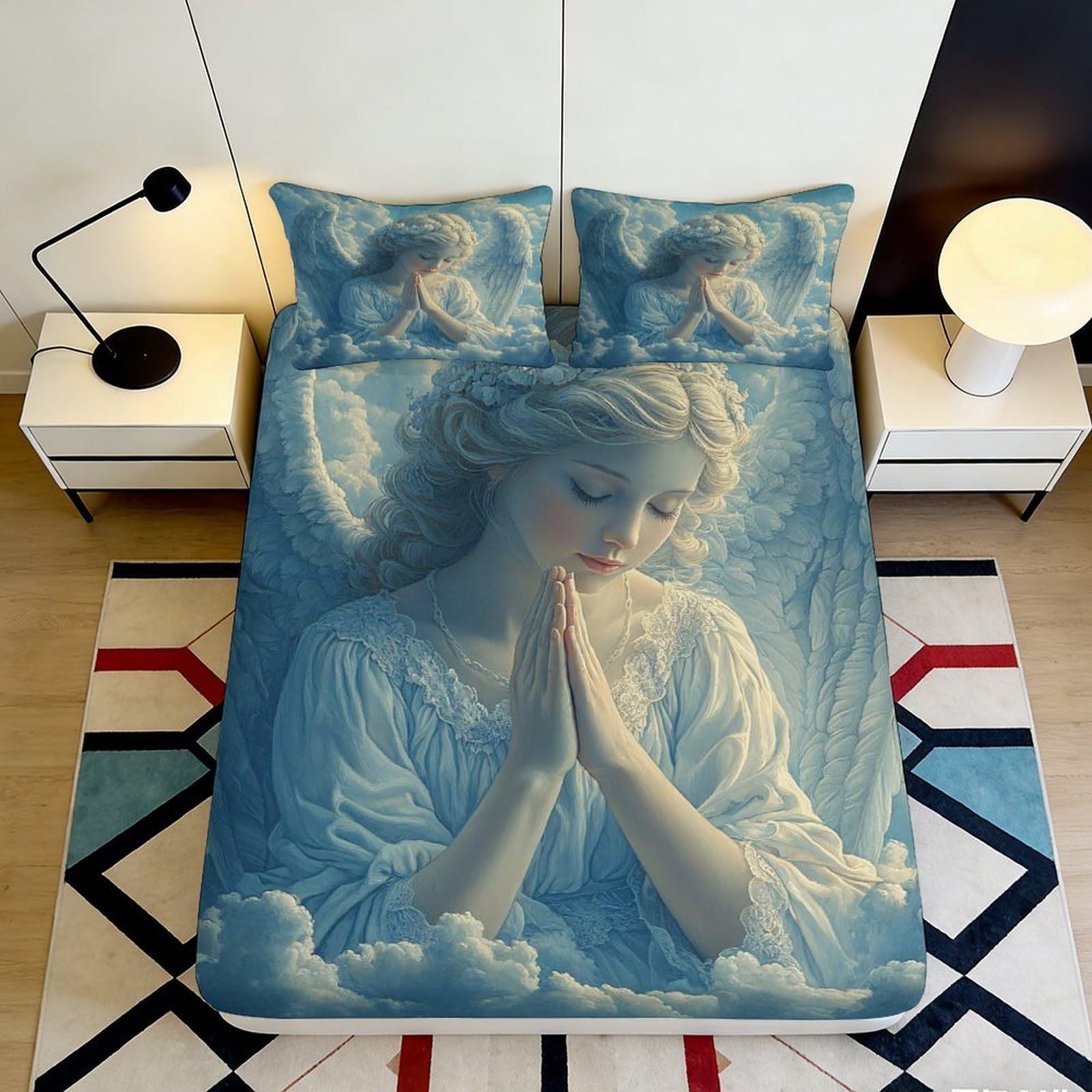 3D Printed Music Pattern Fitted Sheet Microfiber Deep Pocket Non-Slip Bedroom Bedding Musical Notes Mattress Fitted Cover Adult Teen 90x200x25cm