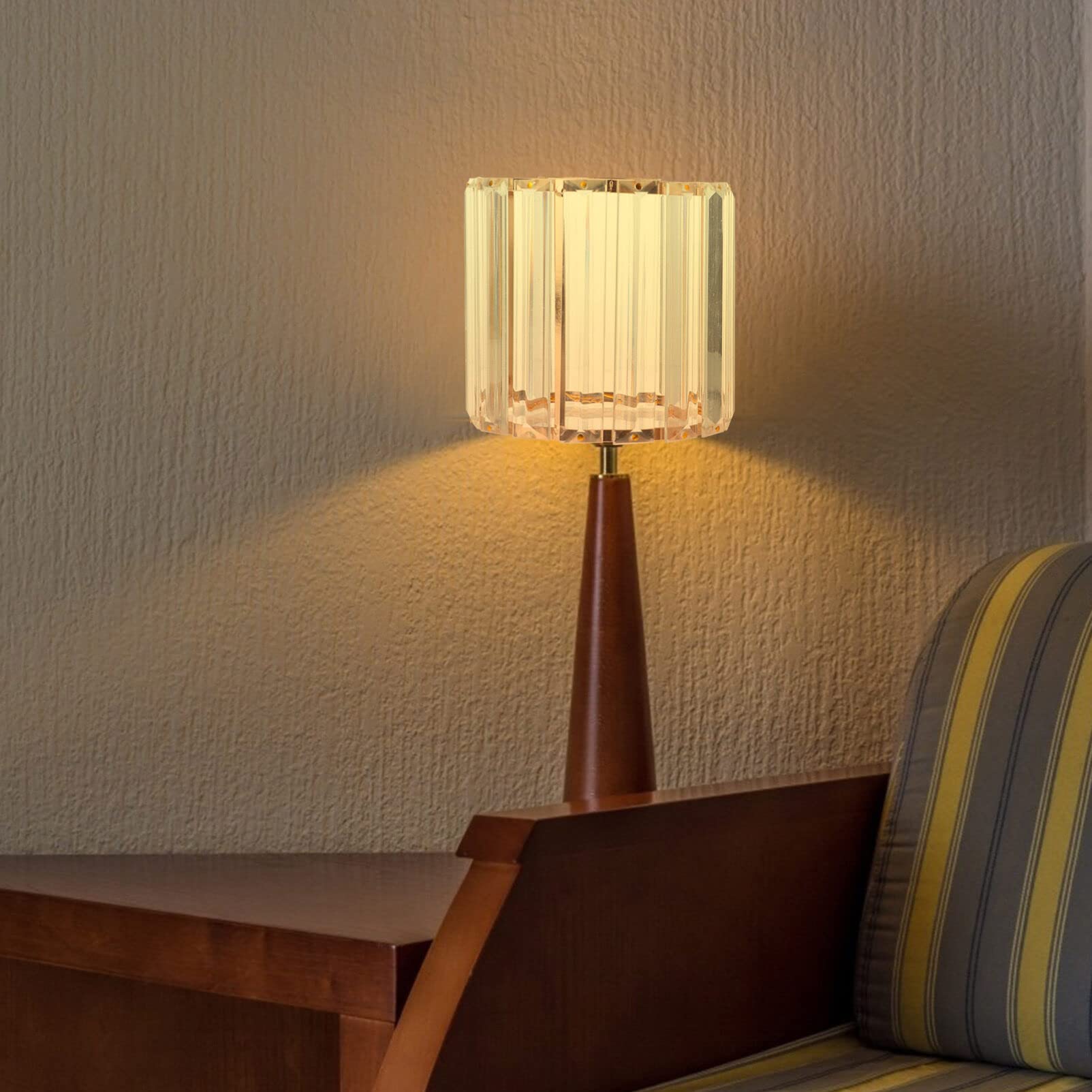 Housoutil Paralume In Cristallo Trasparente Paralume In Cilindrico Di Ricambio Moderno Plafoniera Per Lampadari A Sospensione Dorato