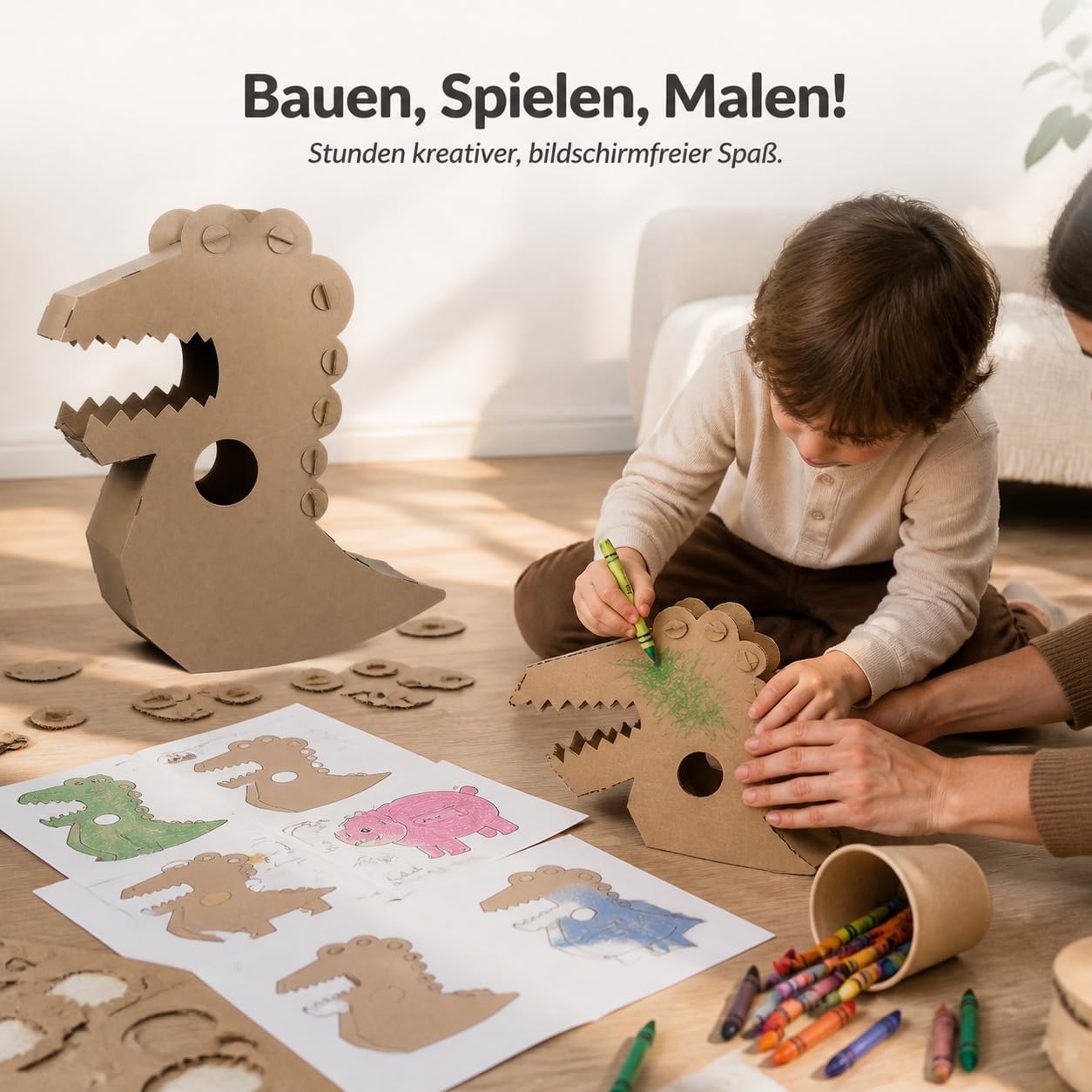 Yunmeryker Kit DIY Animaux en Carton Ondulé