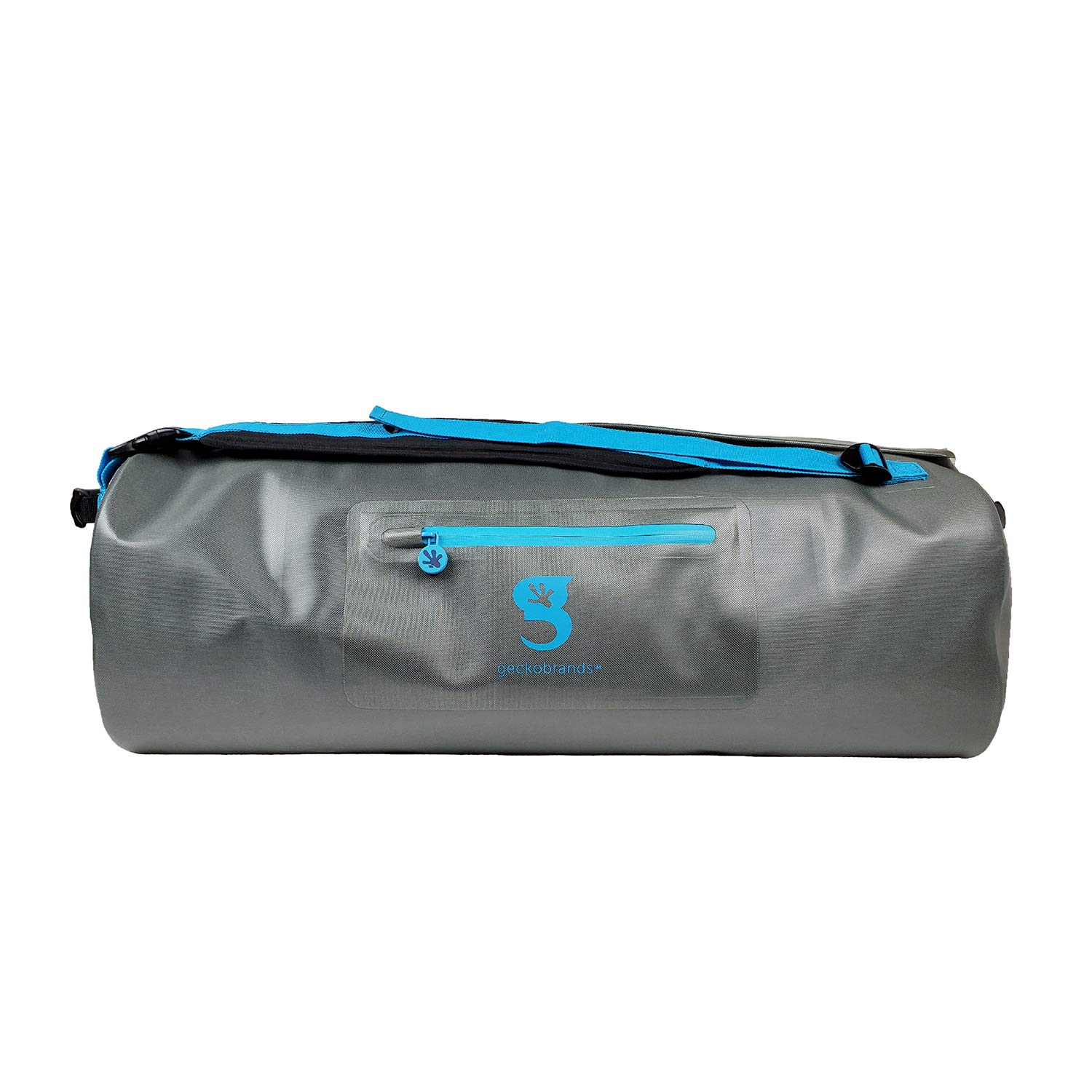 geckobrandsOptixtreme 60L Waterproof PVC Duffle Bag, Grey/Neon Blue