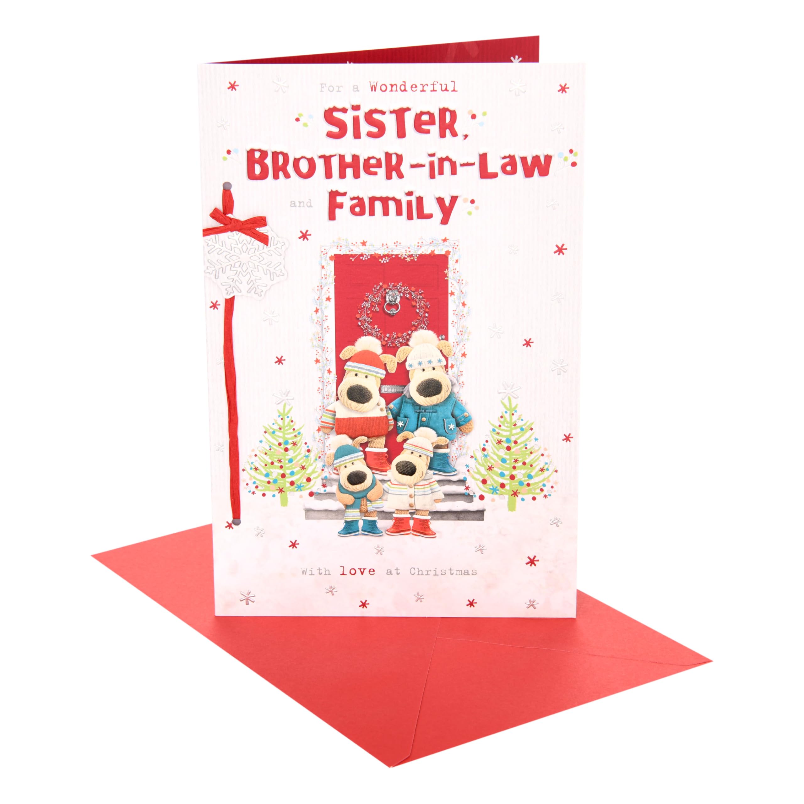 Boofle | Christmas Card for Sister & Brother In Law & Family | Xmas Presents | Her/Him | Cute Design | With Envelope | 25.4 x 16.5 cm
