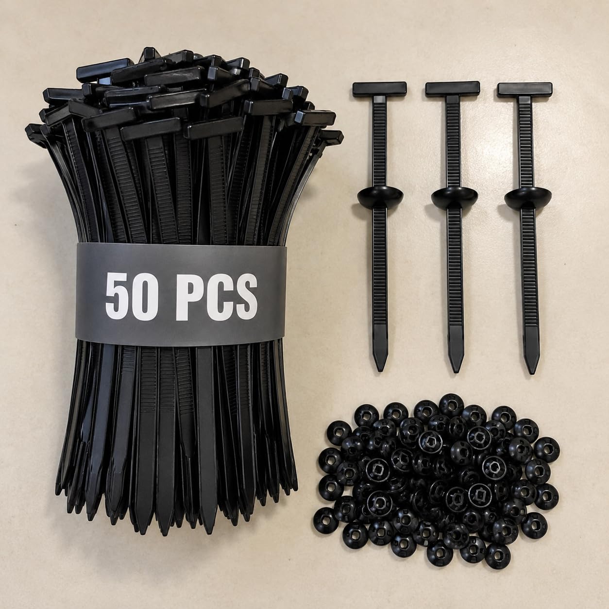 Reusable Nylon Fastening Straps with Locking Button Clips – Adjustable Wire Organizers for Garden Support, Automotive Wiring, Home & Office Management (50pcs Pack Of 1)-image-27