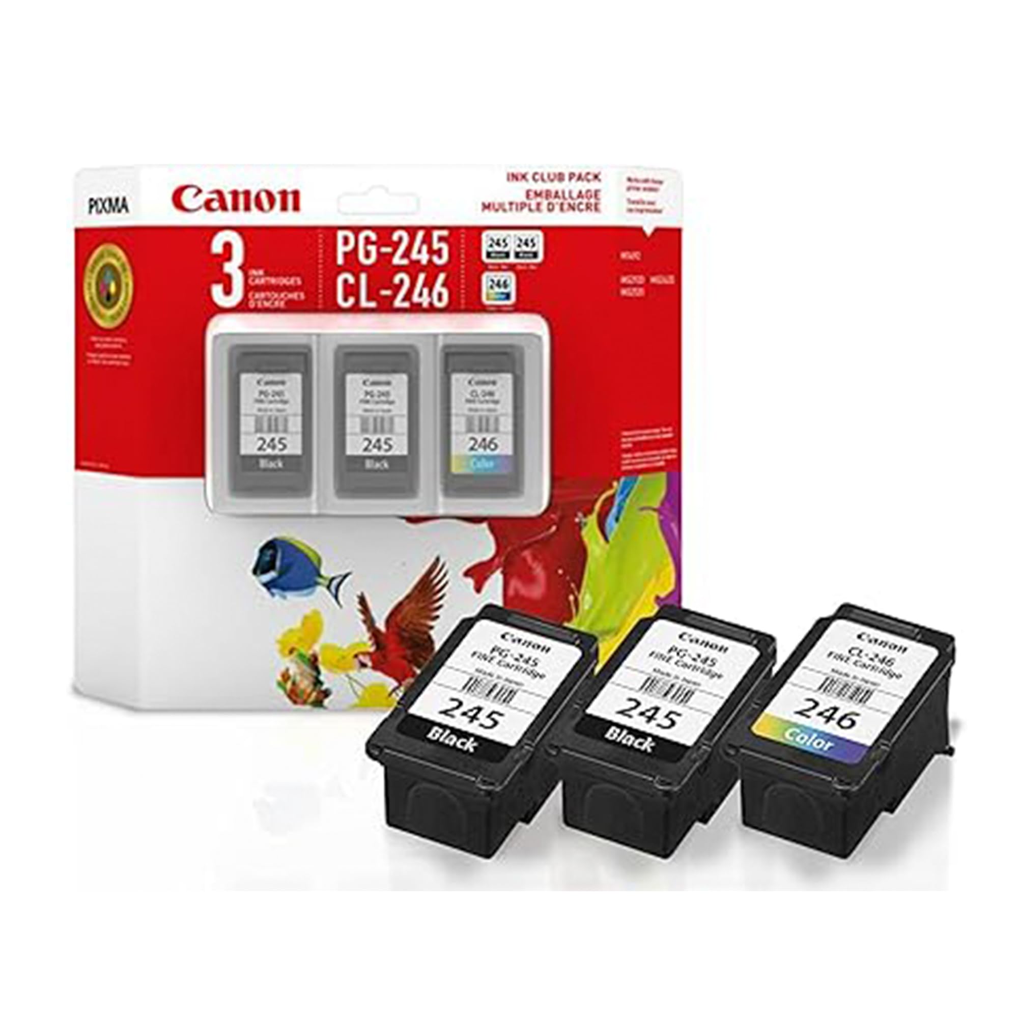 Canon Genuine Ink Cartridges PG-245 Black (2) / CL-246 Colour (1