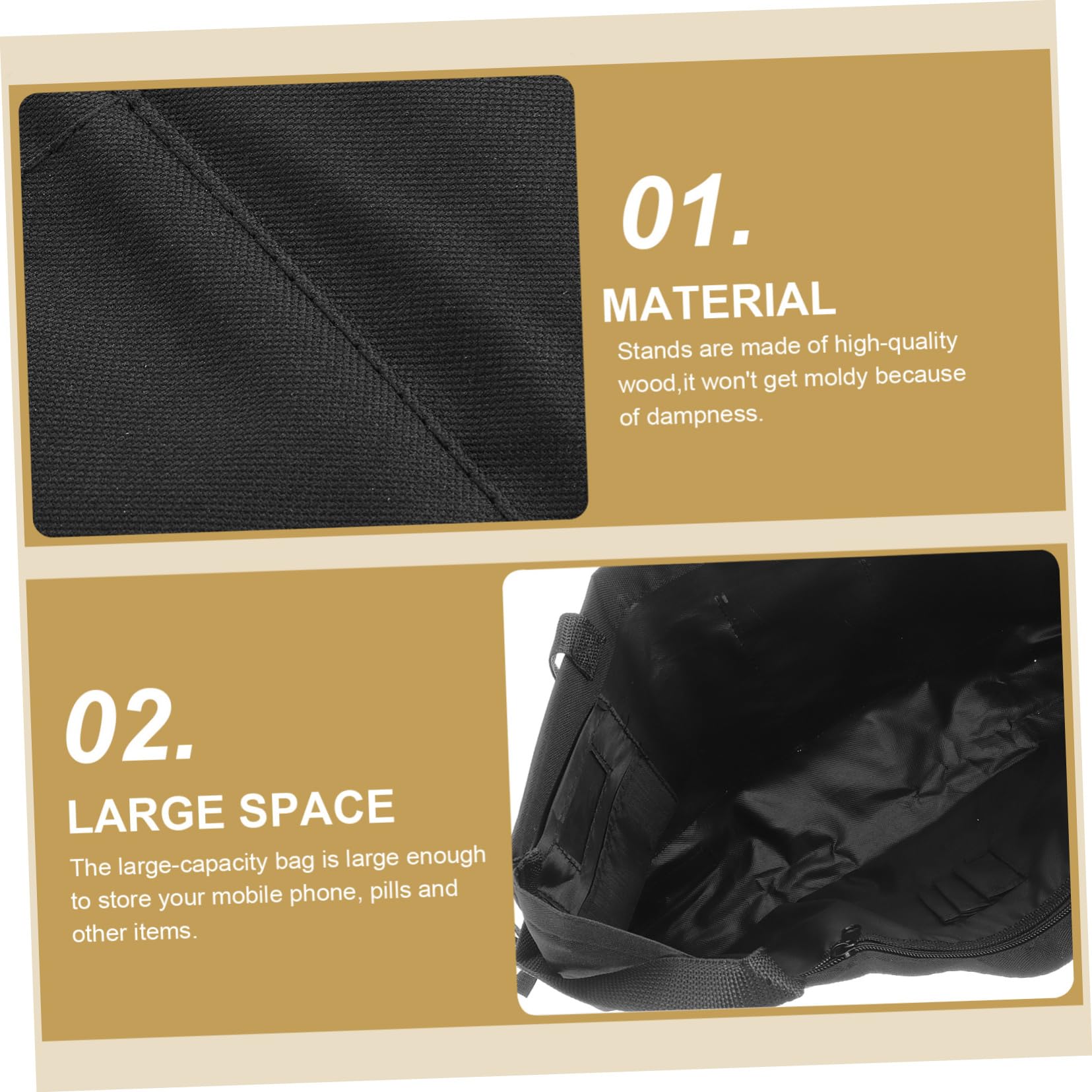 Ipetboom Accessory Walker Bag Oxford Large Compartment for Phone Medicine Safe Storage