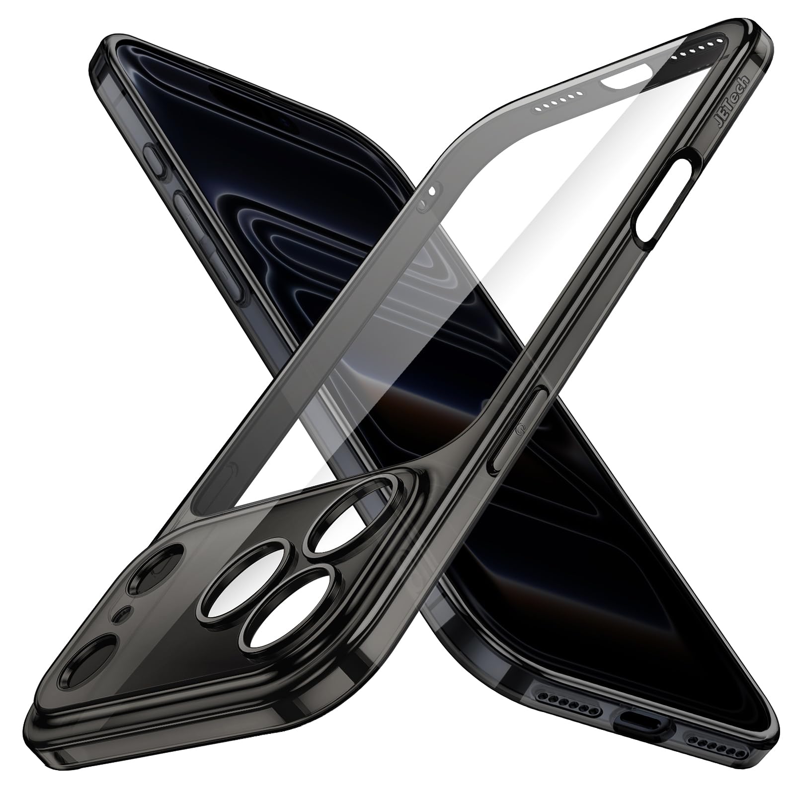 JETech Case voor iPhone 17 Pro 6,3-Inch, Niet-Vergelende Schokbestendig Telefoon Bumper Hoesje Cover, Krasbestendige Doorzichtige Achterkant (Transparant