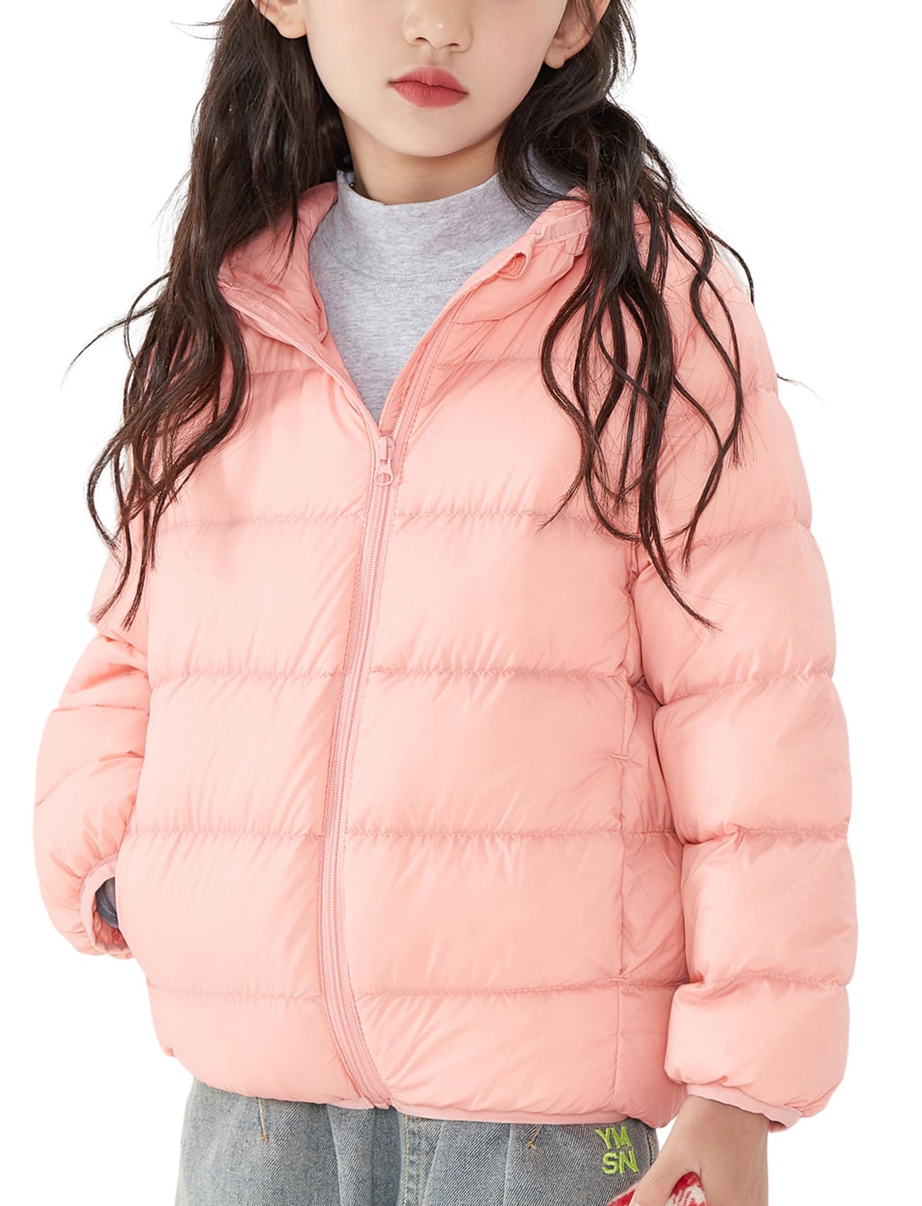 Kinder Junge Mädchen Winter Leichte Warme Steppjacke mit Kapuze Ultraleichte Winddicht Daunenjacke Herbst Winterjacke für 2-12 Jahre
