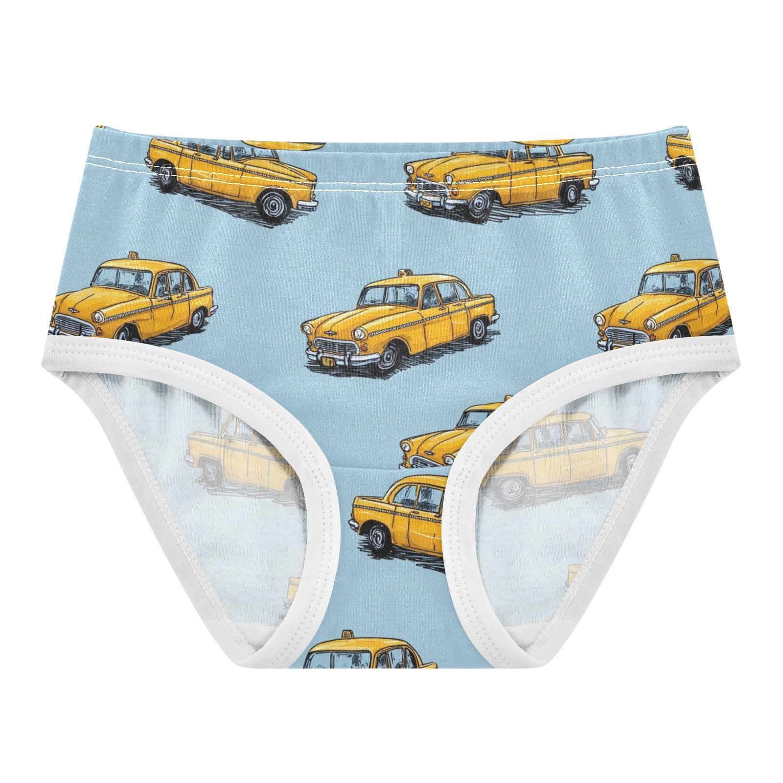 Wusikd Yellow Taxi Car Blue Girls Underwear Cotton Girls Briefs Soft Toddler Underwear 2T