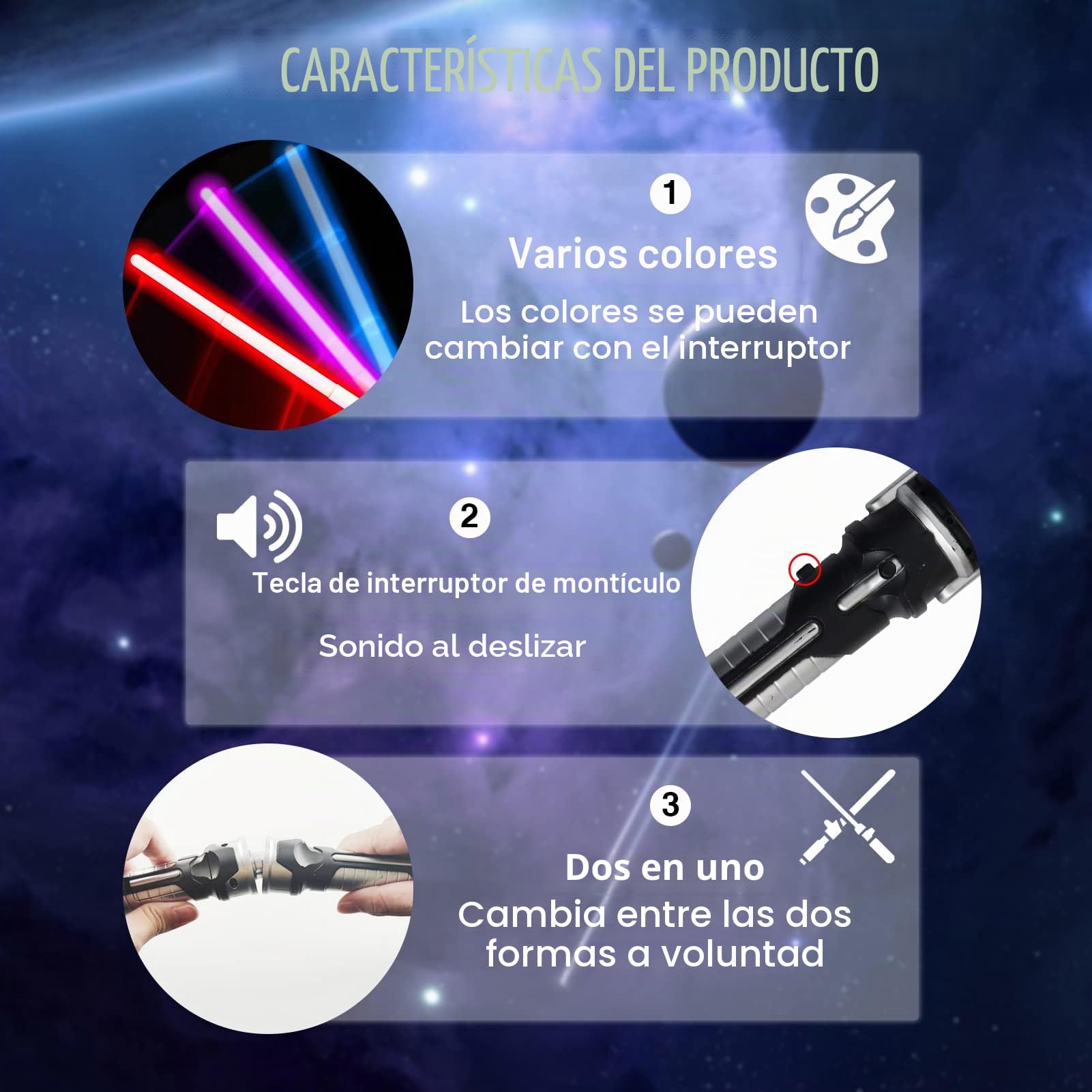 2 Piezas Espada Láser para Niños,2 en 1 Sable De Luz,Espada de Luz | Espada Laser 7 Colores con Sonido,Sable Laser Telescópica y Plegable,Cosplay Regalos,para Adultos Adolescentes Niños